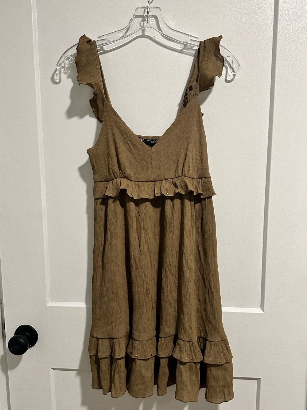 Zara Brown Ruffle Sundress
